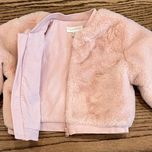 MINICLASIX PINK FAUX FUR JACKET, TUTU TOP & LEGGING SET - Picture 3 of 5